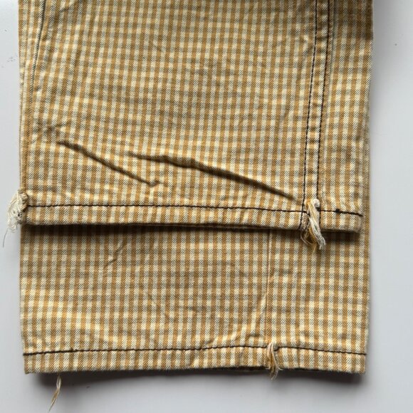 Levis 511 Y2K Skinny Mens Pants W36 L32 Gingham Yellow Cotton - Picture 4 of 8